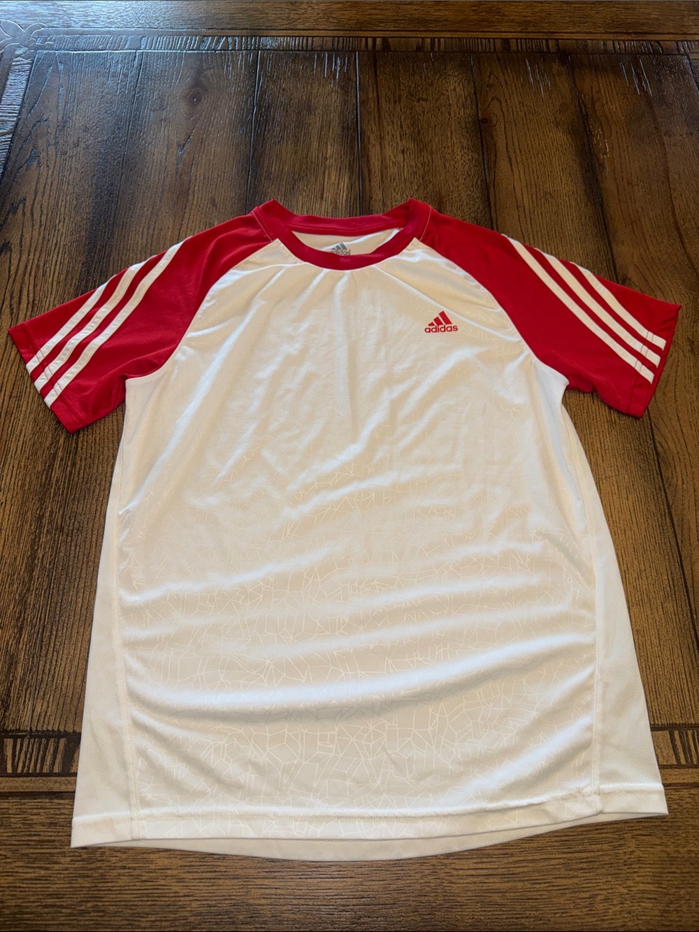 adidas White and Red Kids Athletic Soccer Jersey